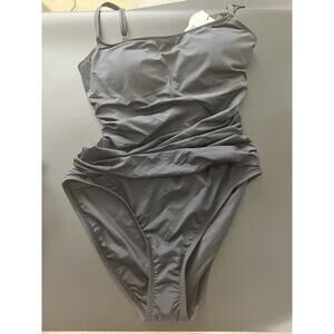 Island Goddess Rouched Body Lingerie Mio One Piece Swimsuit - Black Sz 8